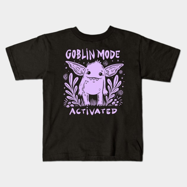 Goblin Mode Activated Kids T-Shirt by shapelessflame